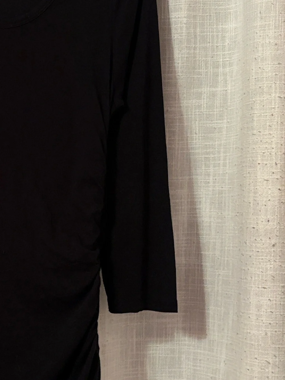 Michael Kors Black Side Zipper Ruched Blouse
